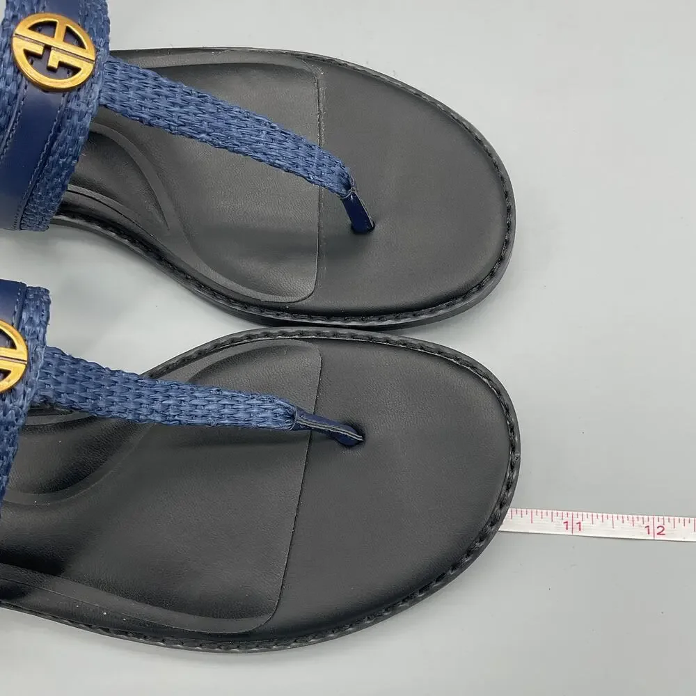 NEW Giani Bernini Women’s Nayelli Thong Flat Sandals Navy Size 8.5M